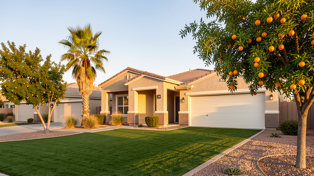Modern suburban Phoenix Arizona home exterior representing Maricopa County first-time homebuyers